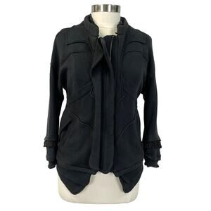 Clu Fleece Jacket Womens Medium Layered Ruffled‎ Quirky Artsy Gothic Grunge USA